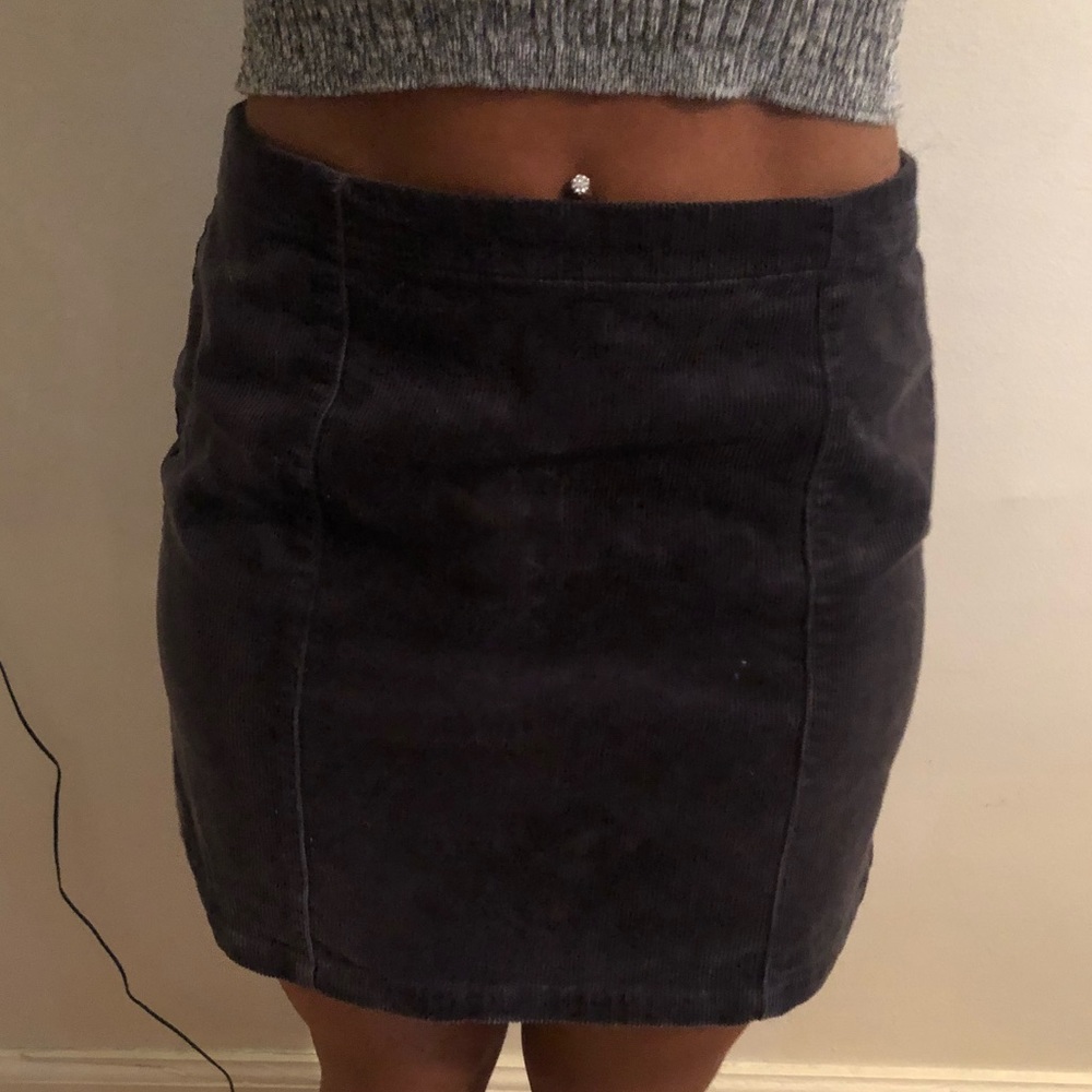 Grey corduroy mini skirt